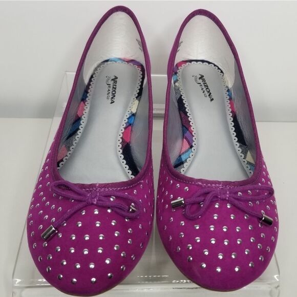 Arizona Jean's Co Womens Fuchsia Studded Slip On Ballet Flats Size 9M - Picture 2 of 16
